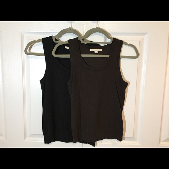 🌸 Bundle of 2 Merona Sleeveless Tops S Black & Brown - Picture 1 of 14